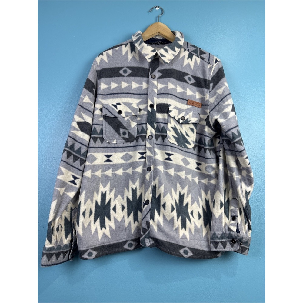 Simply Southern Southwest Aztec Fleece Button Up Shirt Medium Snaps Gorpcore